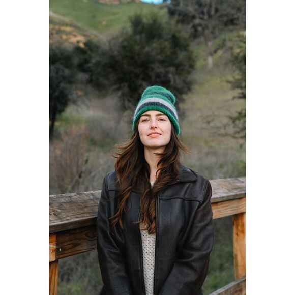 ✨WYETH Ace Beanie Mohair Blend in Green✨ - Picture 1 of 7